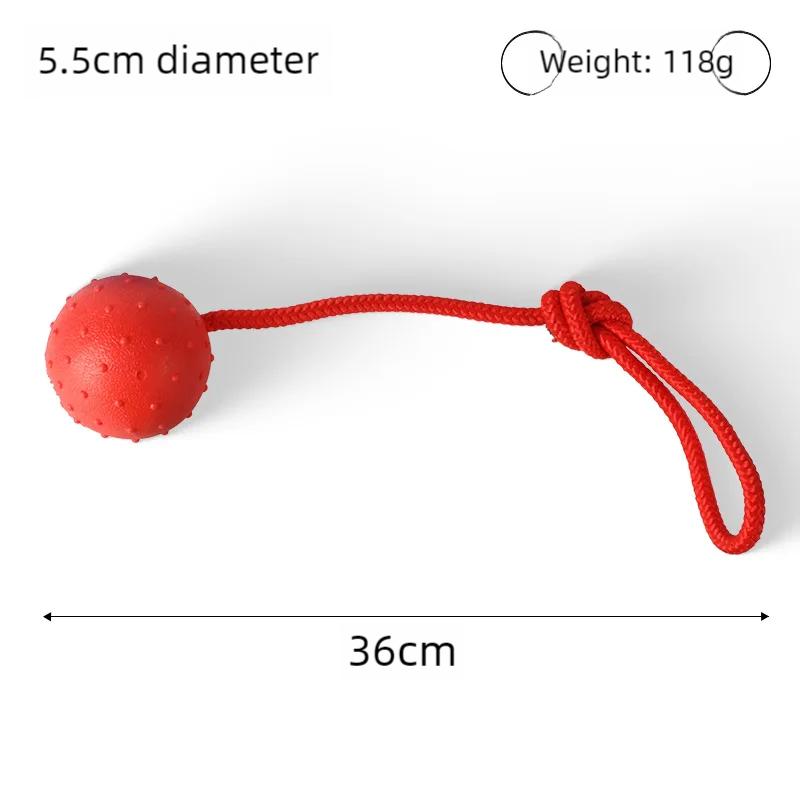

Неразрушимый мяч для собак, дрессировка домашних животных, игрушка для собак, шарики для щенков, игрушки для жевания домашних животных, твердые резиновые шарики с веревкой, игрушка для домашних животных S красный