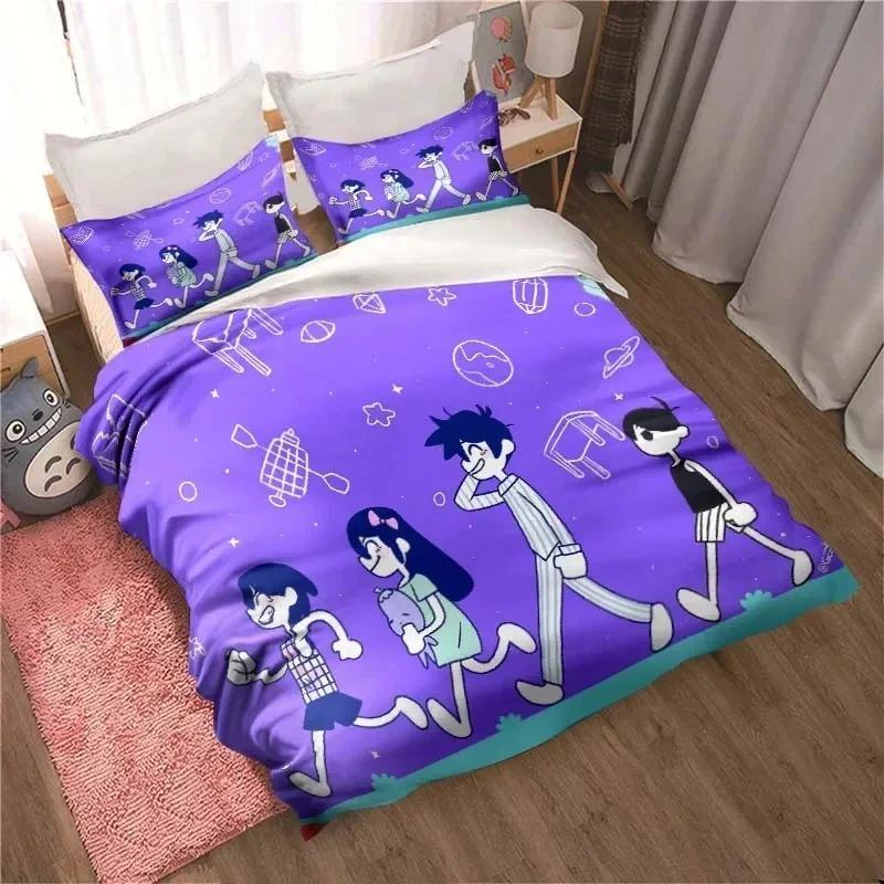 3D Printed Anime Omori Bedding Set All Seasons Double Duvet Cover Twin King Size Soft Home Textile