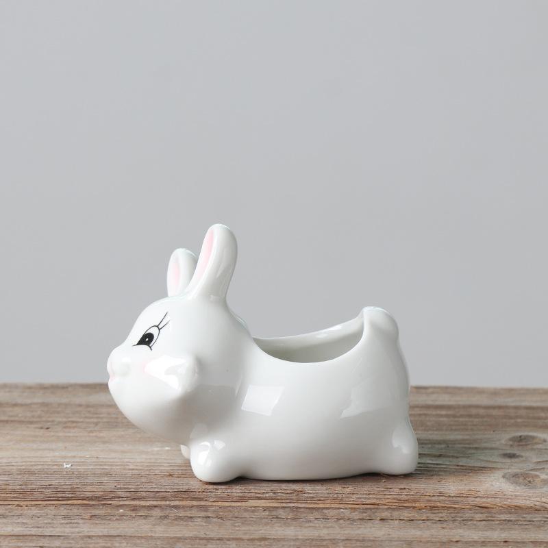 Japanese-Style Groceries New Gardening Flower Pots, Creative Office Desktop Potted Plants White Succulent Flower Pots Ceramic
