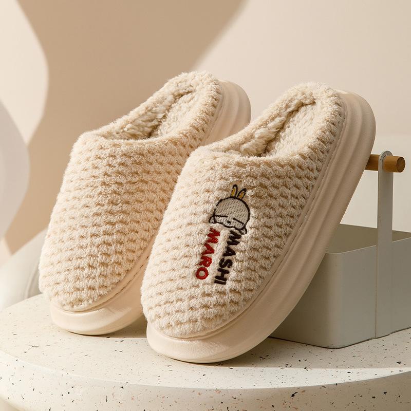 

Хлопковые тапочки женские зимние на толстой подошве нескользящие домашние бытовые теплые и бархатные комнатные парные зимние тапочки мужские 36-37 yards