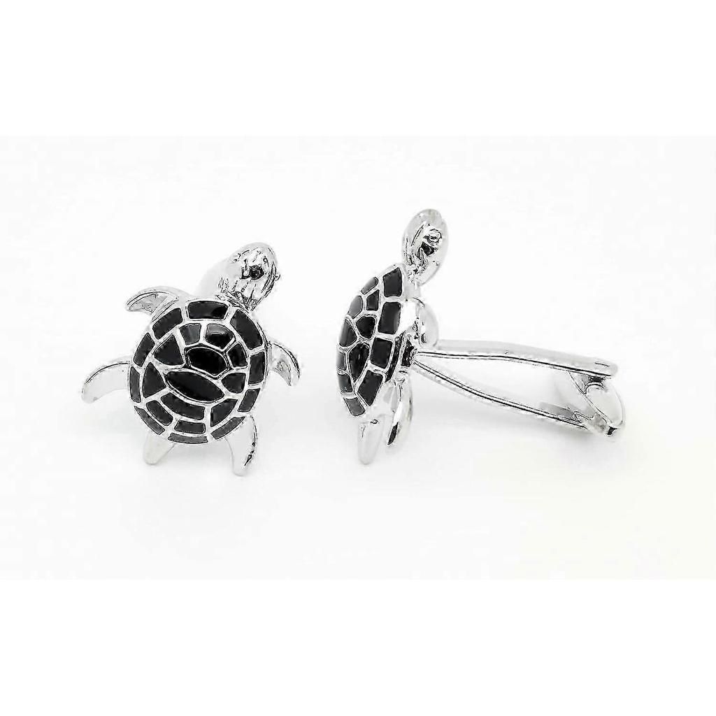 2024 New Men's Cufflinks For French Black Turtle Tuxedo Shirt Stainless Steel Brass Metal Shirt Button Cufflinks Anniversary