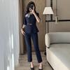 Women's Summer Seven-Sleeve Waist-Cinching Professional Suit for Jewelry Stores, Salons, and Hotel Receptionists
