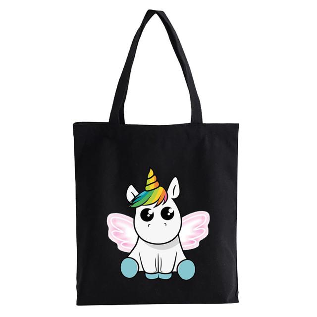 Dabbing Unicorn Panda anime Nákupní taška Dospívající studenti opakovaně použitelná plátěná taška taška na kabelku Dámská taška přes rameno Bolsas