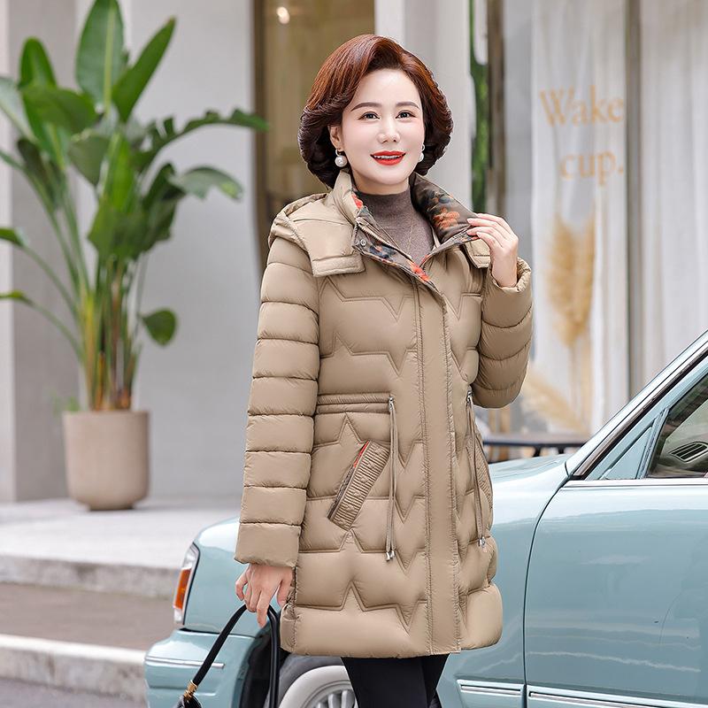 New winter padded clothes women's medium and long winter padded jacket women's thickened padded clothes fashion hooded