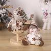 Christmas Doll Plush Knitted Snowman Elk Santa Doll Toy Soft Sitting Christmas Figure Desktop Decor Stuffed Holiday Pillow for Window Bookshelf