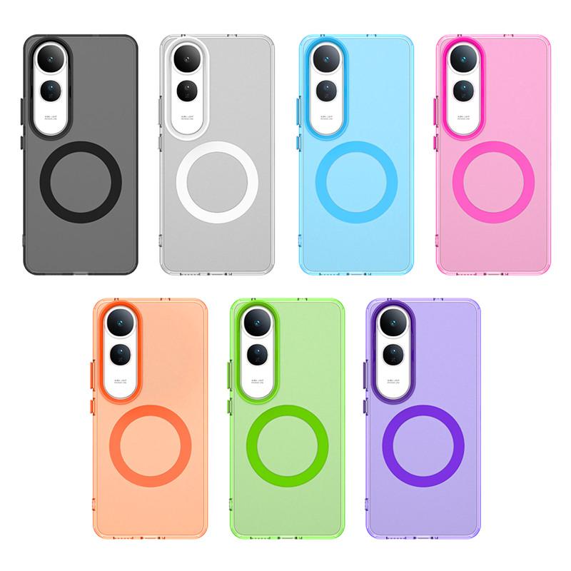 For Vivo V50 Lite Case For Vivo V40 Pro V40 V50 Lite 5G Cover Translucent Candy Color Matte Magnetic Shockproof Protective Cover