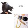 Mask Latex Horse Head Mask Horror Cosplay Costume For Halloween Party Theater Event Performance Props