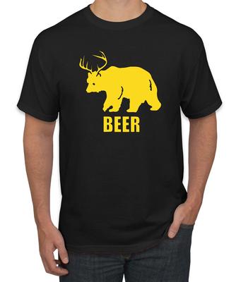 Öl Björn Rådjur Rolig Fest Ordvits Dricka Män Grafisk T-shirt