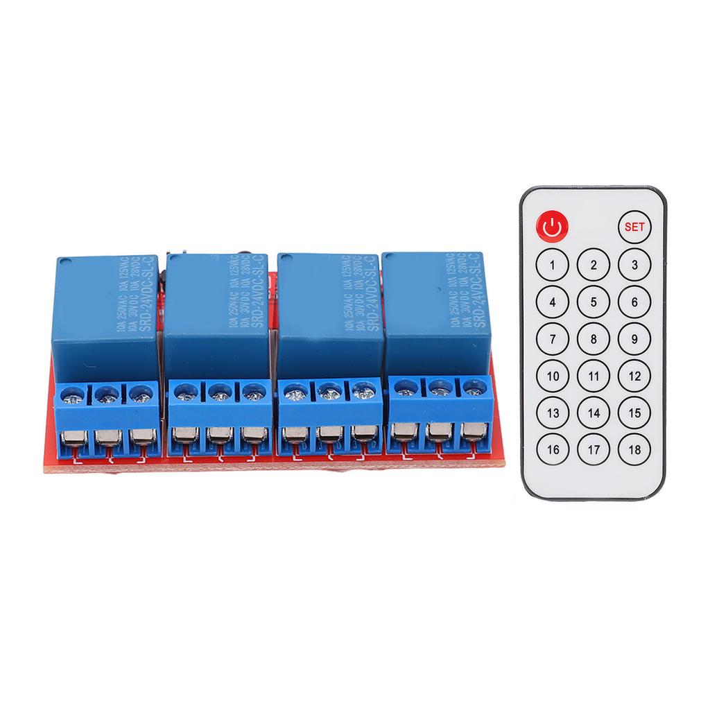 4 Channel Receiving Relay Module 4CH Infrared Remote Transceiver Receiver Control Switch Set 24V