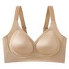 Back buckle oily satin seamless lift female fat large size seamless full fixed cup anti-sagging bra