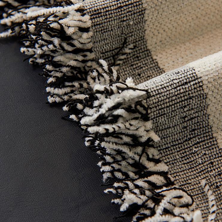 Chenille Sofa Throw Blanket - Non-Slip, Machine Washable, All-Season Couch Cover In Coffee Color with Tassel Detail - Ideal for Living Room, Bedroom