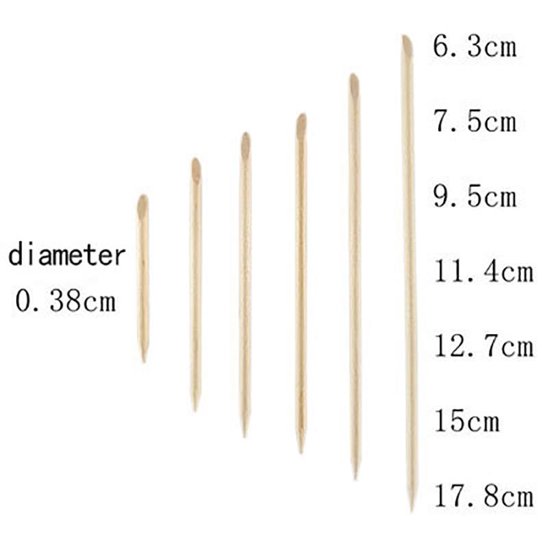 100Pcs Wooden Cuticle Pusher Remover Nail Art Design Orange Wood Sticks Tools