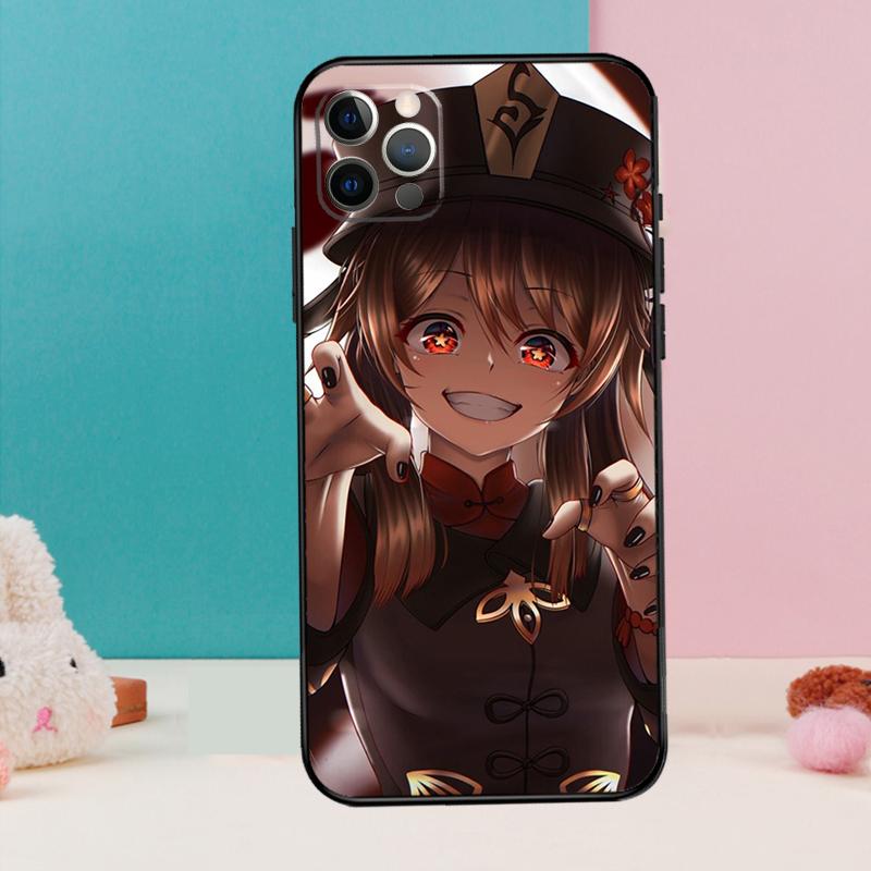 Genshin Impact Hutao Phone Case For iPhone 17 Air 16 15 14 12 11 13 Pro Max 12 13 mini 15 16 Plus 16e Cover Coque