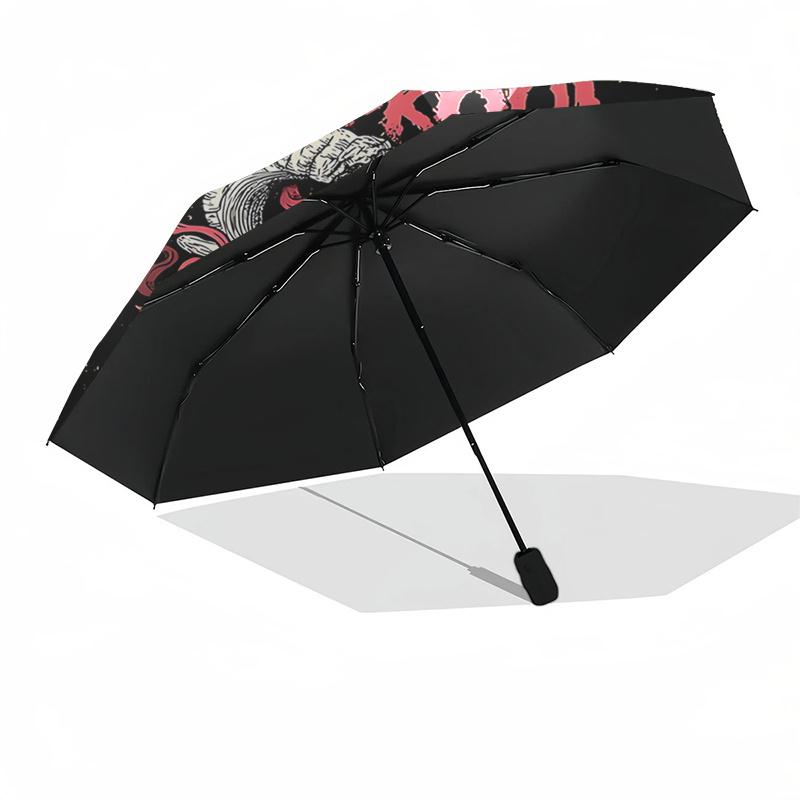 Slipknot Band Logo Automatic Opening Rain Umbrella - Portable 3-Fold Design with 8-Bone Iron Frame, Gift for Fans and Travelers0104338a