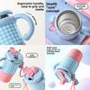 Cute Thermal Water Bottle 600ml Drinking Straw Cup Coffee Tumbler with Handle  Kitchen Supplies