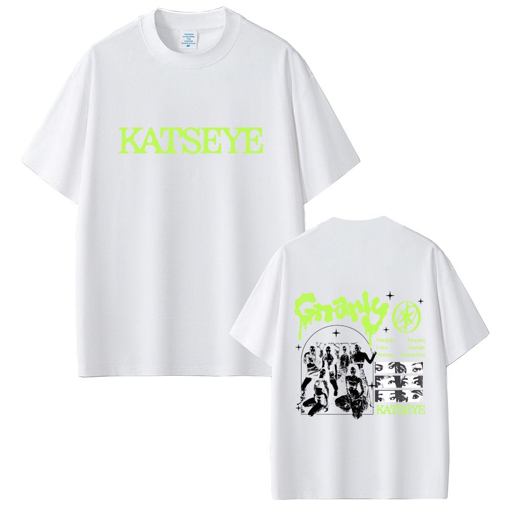 Korean Girl Group KATSEYE Gnarly Pattern Tshirt for Men  Women Casual Soft Cotton Tshirt Fashionable Retro Oversized Tshirt