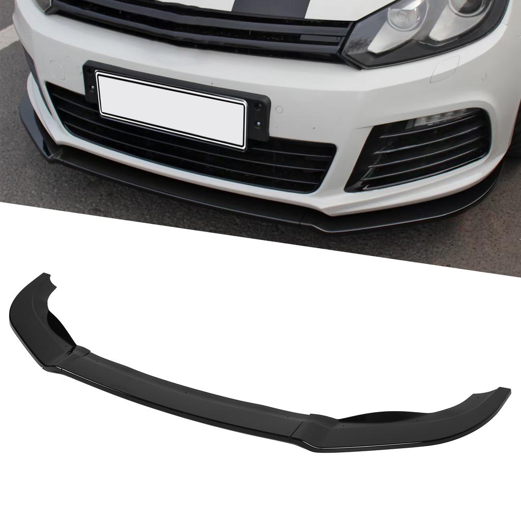 K SEEK DESIGN 3Sections Front Bumper Splitter Lip Replacement for MK6 R R20 20092013(Gloss Black )