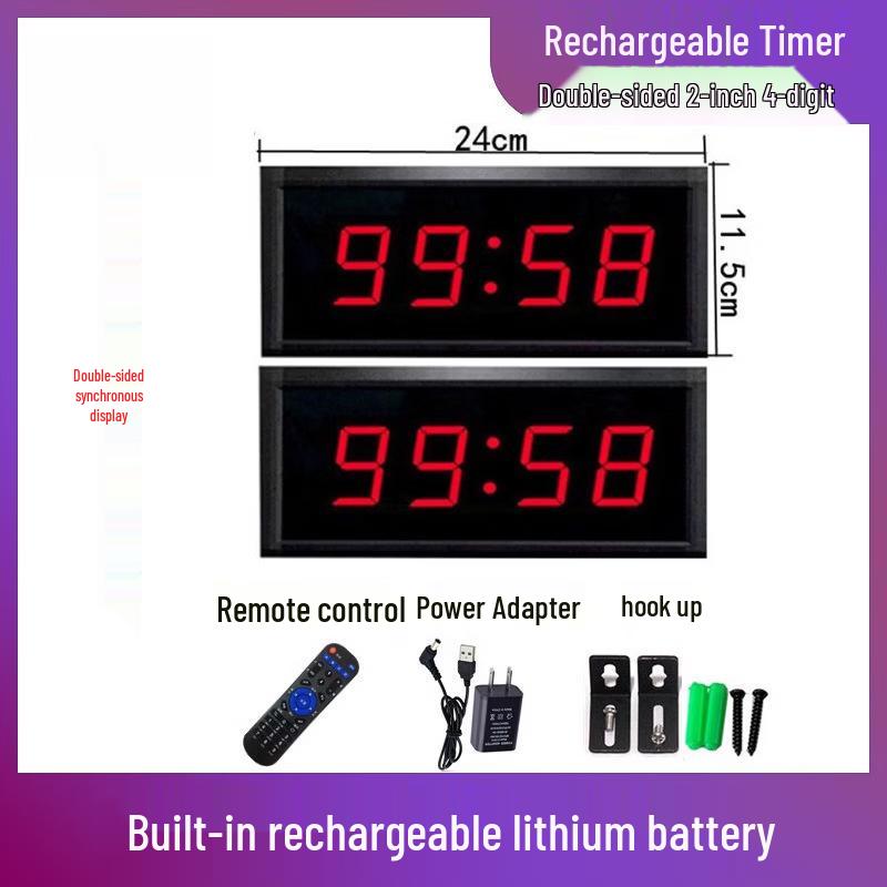 Handun Rechargeable Double-Sided 4-Digit LED Timer