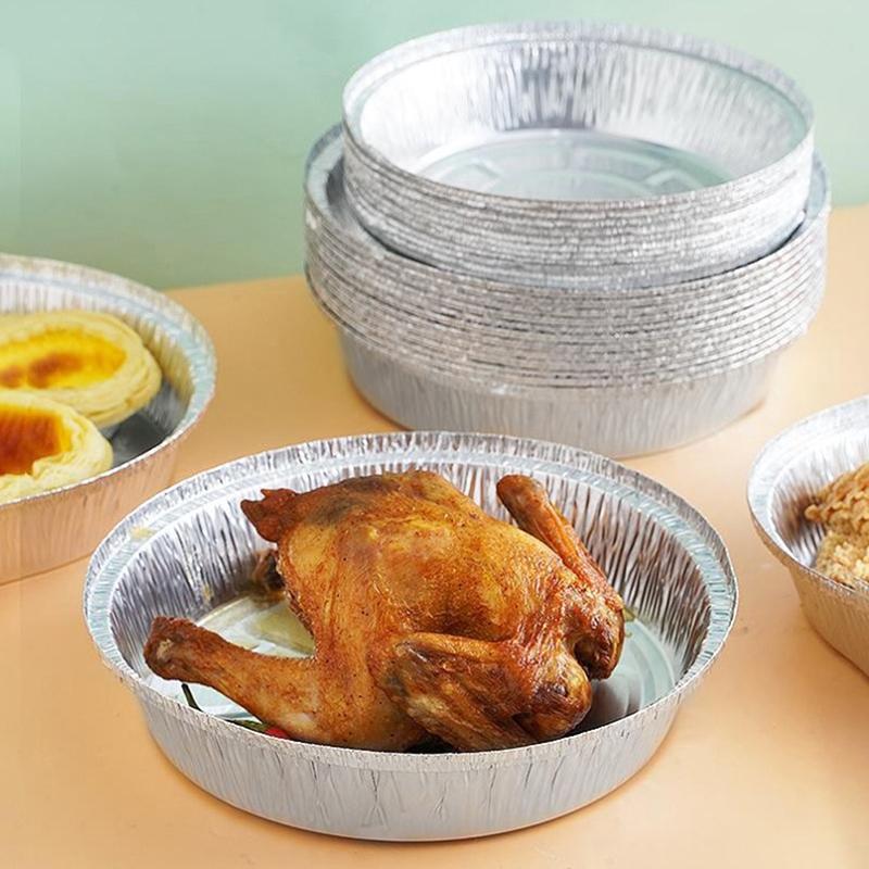 10Pcs 6/7/8/9 Inch Round Tin Foil Pie Dish Tin Cake Tray Baking Pans Bake Cases