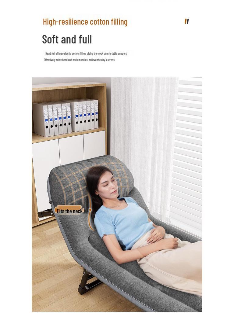 Portable Single Folding Nap Cot and Recliner for Office or Home Use