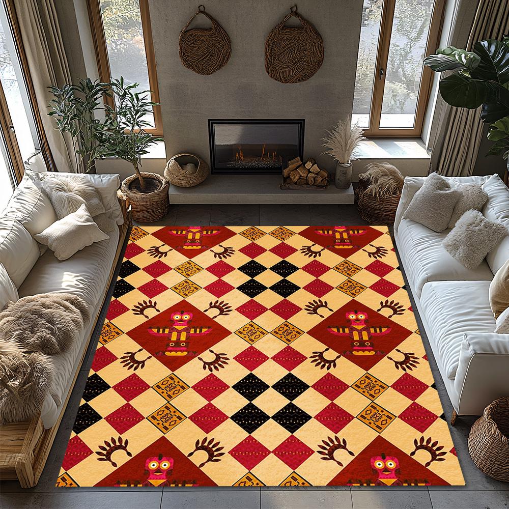 Unique Area Rugs Modern Abstract Pattern Floor Mats Living Room Decor Home Accent Non-Slip Washable Indoor Outdoor Carpet