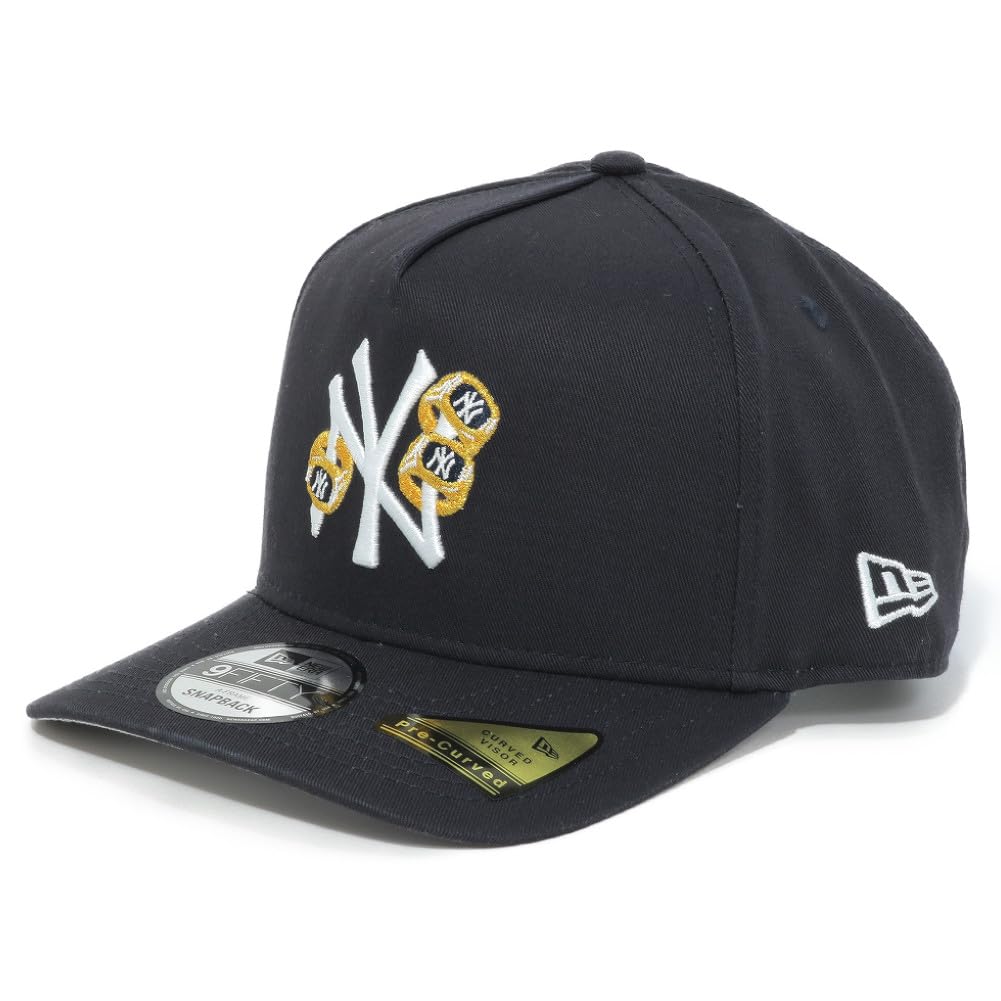 

New Era 9FIFTY MLB New York Yankees 3 Times World Series Snapback Cap, Navy, Free Size Adjustable Hat for Men and Women