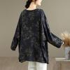 New Autumn Plus Size T Shirt Women Oversize Loose Casual O Neck Tops Tees Floral Print Shirts