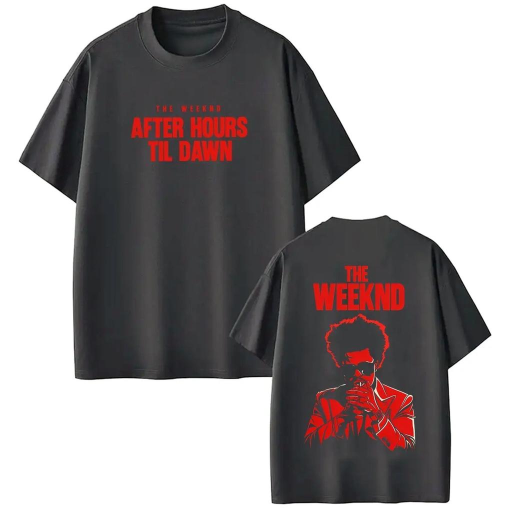 Shortsleeved Loose Casual Cotton Tshirts The Weeknd After Hour Til Dawn World  Tour Print Tees Unisex Women Oversized Tshirt