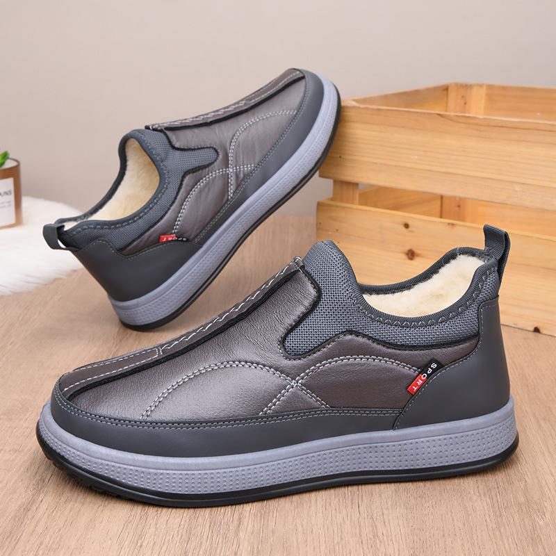 

Дом Зима Новые Мужские Хлопковые Туфли Флис Утолщенные На Одном Педали Мужские Туфли Нескользящие и Износостойкие Зимние Ботинки 44