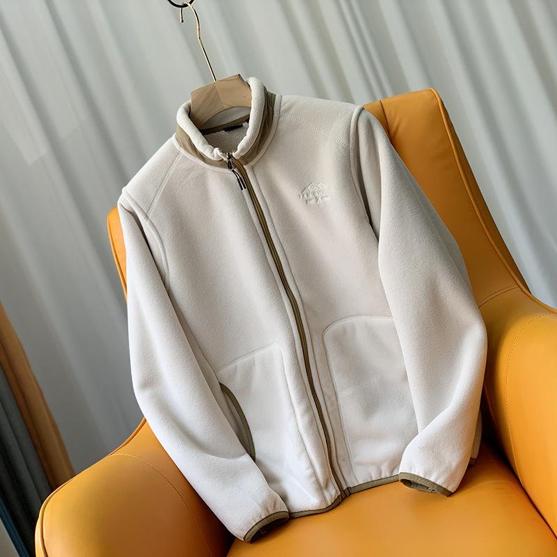 

Осенняя флисовая куртка, мужская толстовка с воротником-стойкой, повседневные толстовки, пальто из софтшелла, толстовки и свитшоты XL бежевый