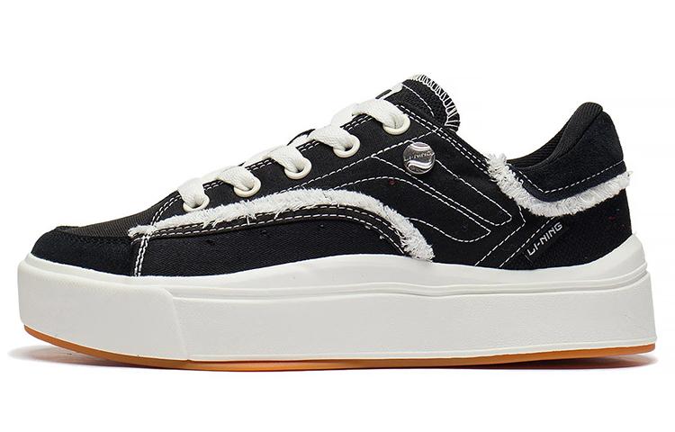 Li Ning Comfy Textile, Leather Slip Resistant, Abrasion Resistant, Lightweight Low top Skateboard Shoes Women's AGCS036-1