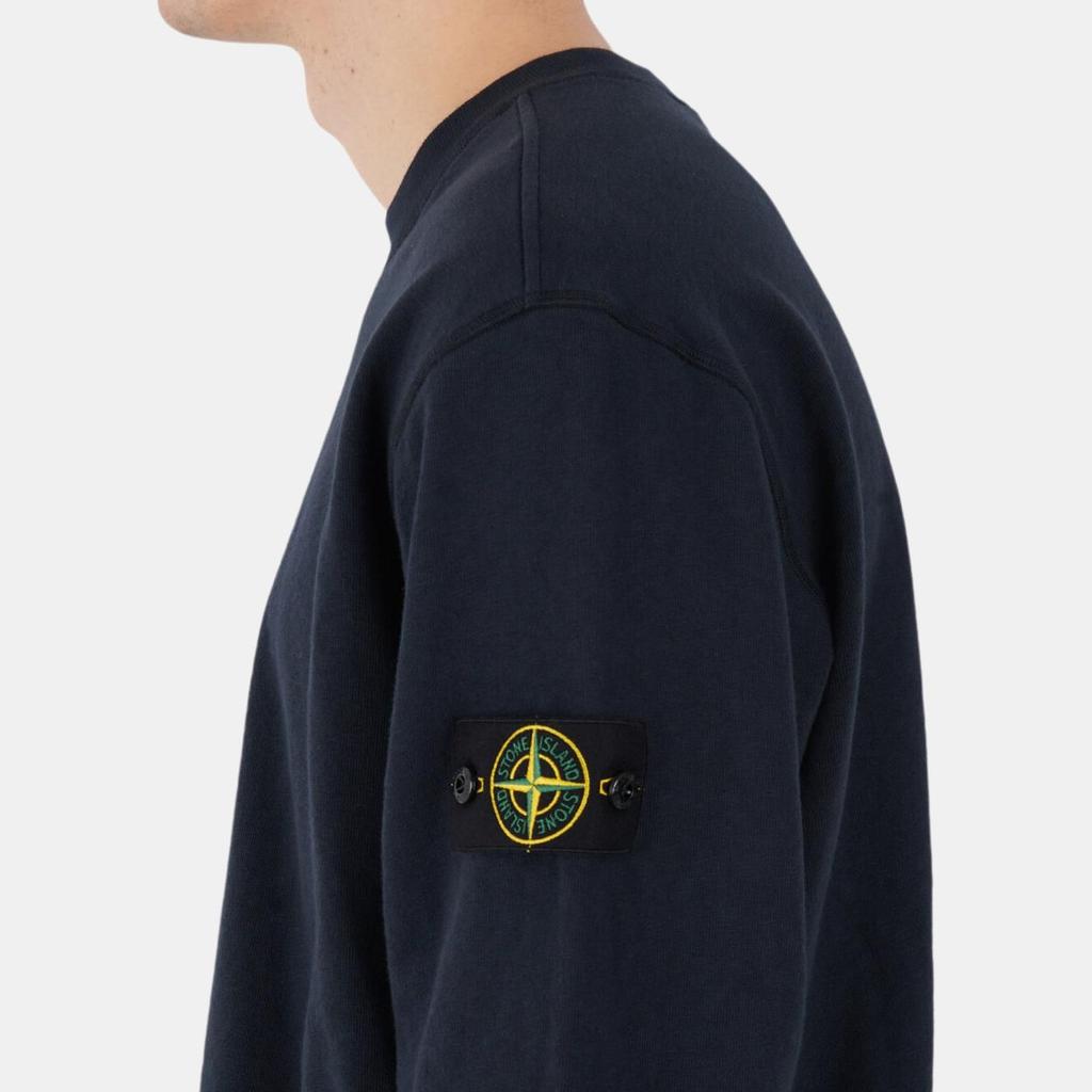 STONE ISLAND Logo Crew Neck Long Sleeve Sweatshirt Men Sweatshirt Navy-Blue K1S1561000-20S0060-V0020
