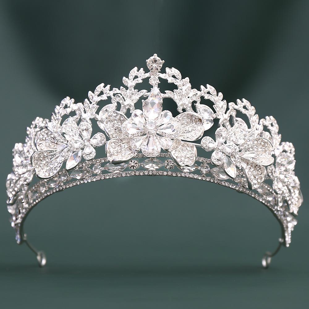 Новая роскошная атмосферная комбинация страз и листьев Корона Свадебная Корона Головной убор Корона Головной убор Аксессуары для волос 2026 15.5CM*6.5CM