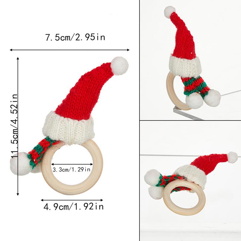 Wedding Napkin Rings Christmas Napkin Holder Kit Christmas Hat Design Christmas Napkin Rings For Family Table Decorations