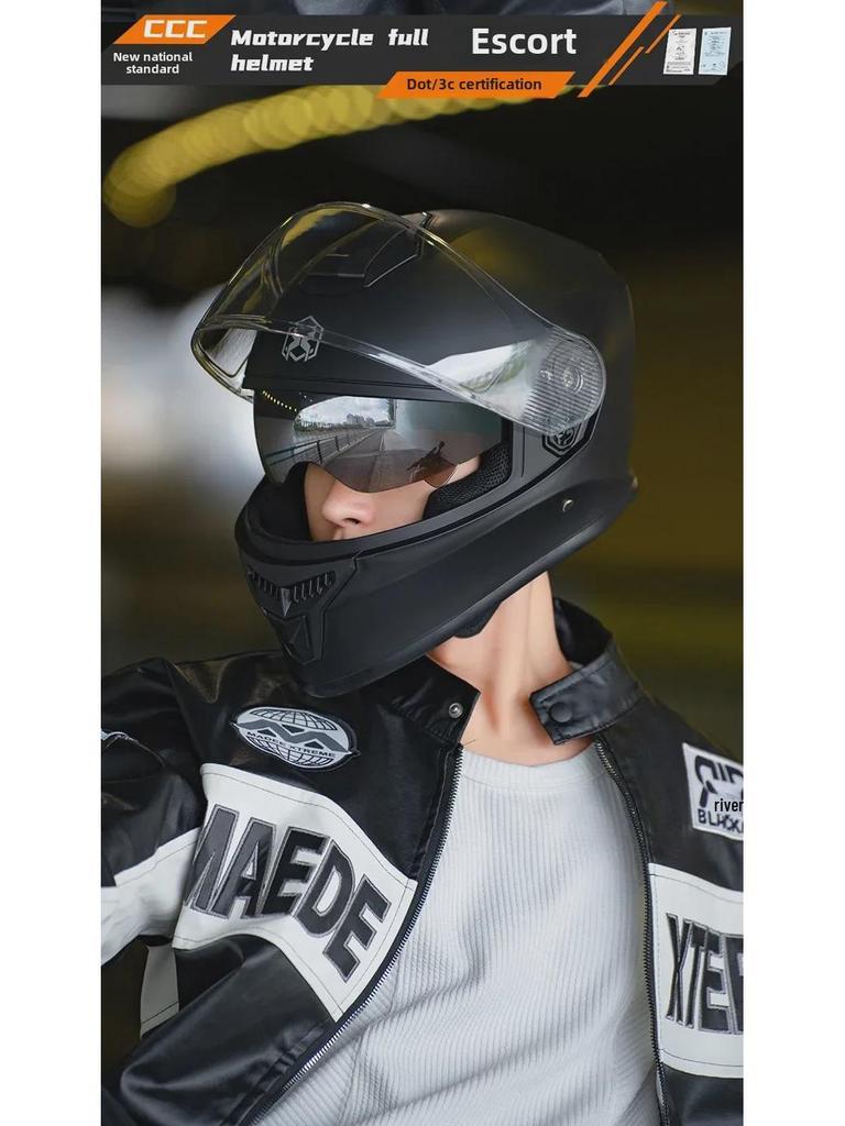 3C/DOT Certified Men's and Women's Winter Motorcycle Helmet, Four-Season Full Helmet