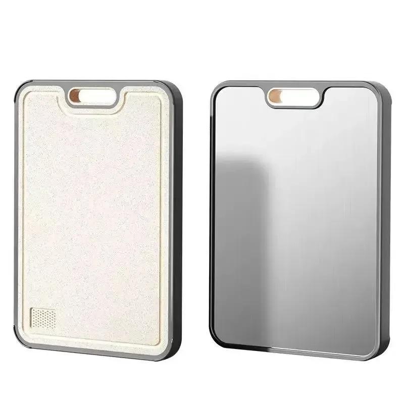 Kitchen Cutting Board Double Sided Titanium Cutting Boards for Double Sided Food Grade Pure Titanium Wheat Straw PP Easy to Clea