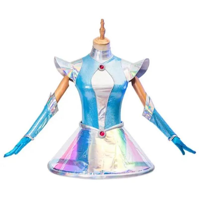 

Костюмы для косплея LOL, косплей Lux the Lady of Luminosity, костюм для косплея Space Groove LUX, кожаная униформа, костюмы, платье XL бежевый