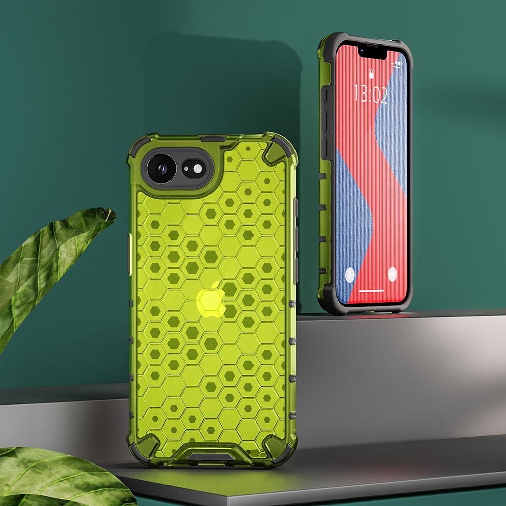 KEYSION Shockproof Armor Case for iPhone 16e Soft Silicone+PC Transparent Honeycomb Phone Back Cover for iPhone 16e 2025