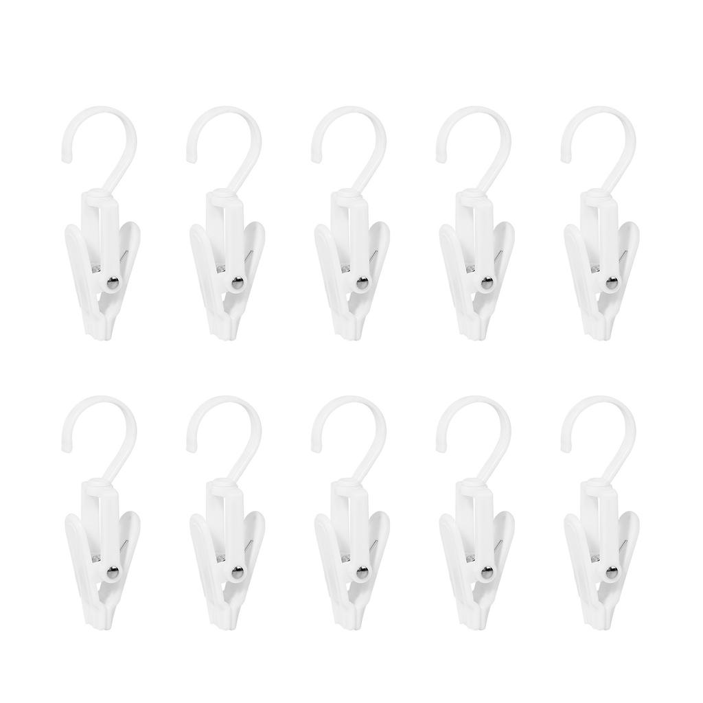 10 Pieces Portable Laundry Hooks Hanging Laundry Hooks Clip Plastic Laundry Hooks Clip with 360° Rotatable Hangers