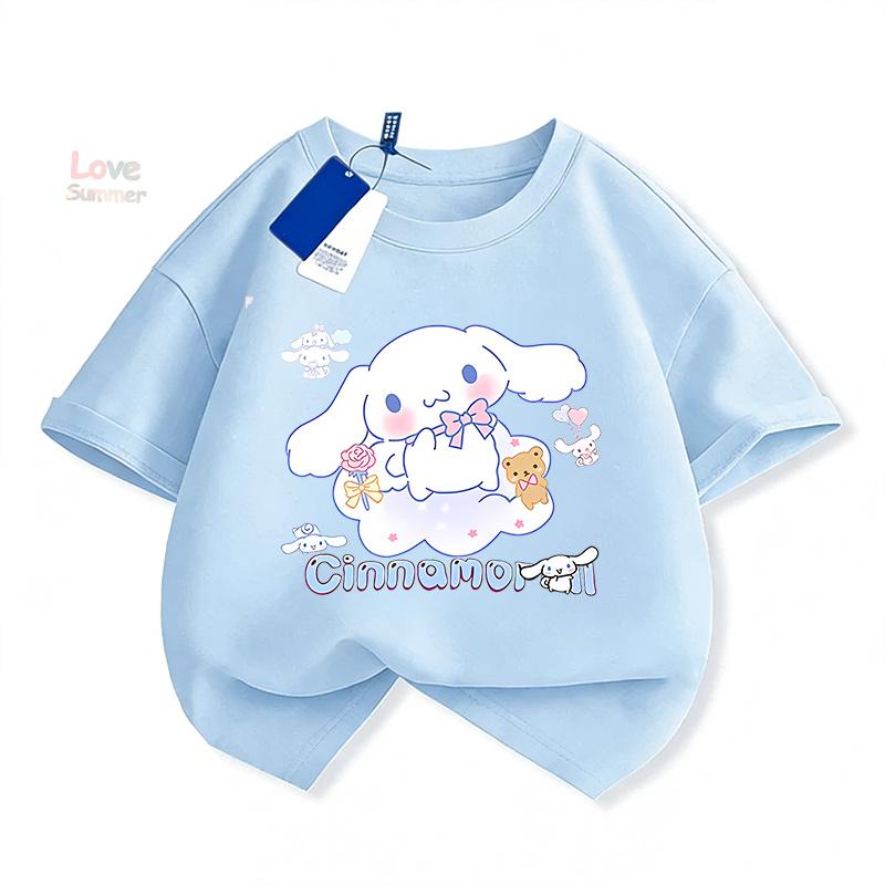 Sanrio Summer Baby Girls' Clothing Boys' Printed T-Shirt Cartoon Short-Sleeve Top Set