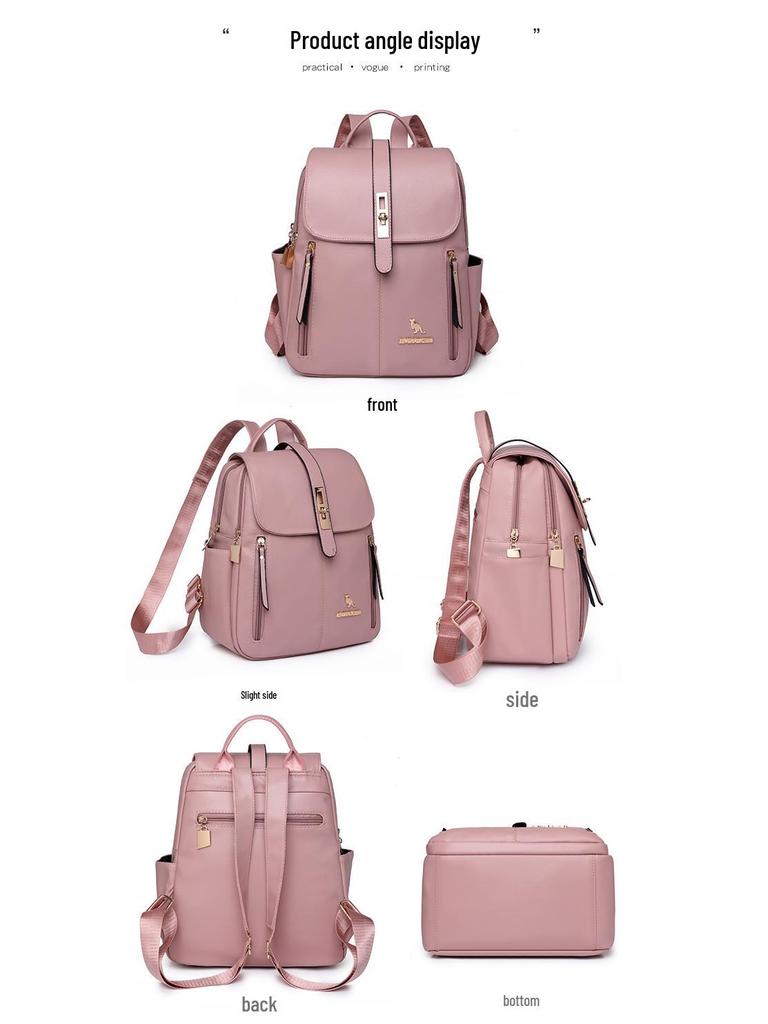 Women's Multifunctional PU Travel Backpack - Large Capacity, Solid Color, Outdoor Storage