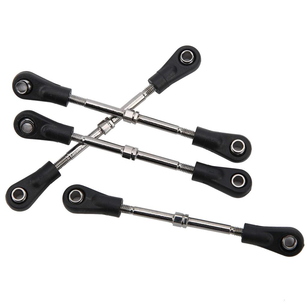 Ongwan RC Steering Rod, 4-Piece RC Steering Tie Rod Adjustable Rear Upper Linkage Rod for 110 RC Off-Road Cars