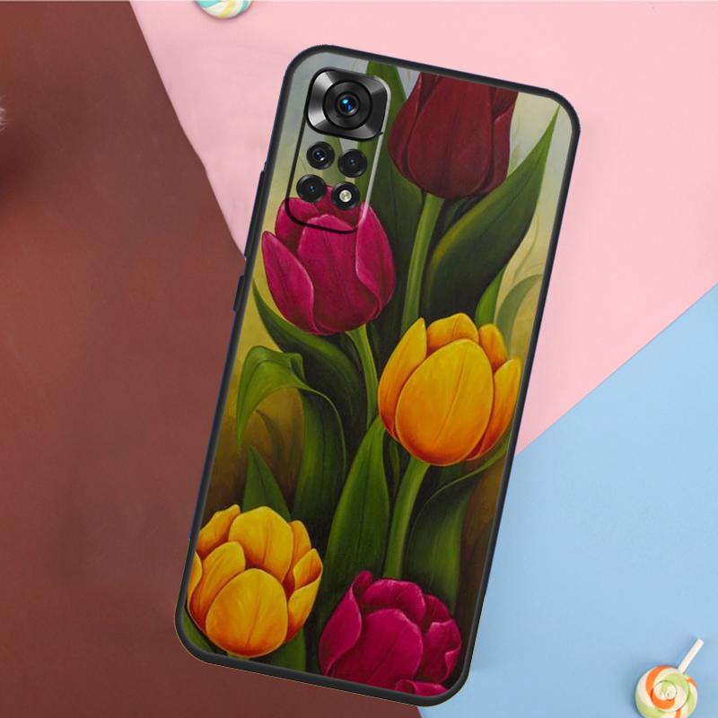 Tulip Flower Cover For Xiaomi Redmi Note 13 14 Pro 12 11 9 10 9S 10S 11S 12S Redmi 14C 10C 12C 13C Case