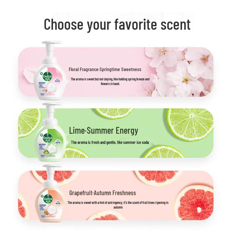 Dettol Foaming Antibacterial Hand Wash - Grapefruit & Lime Combo