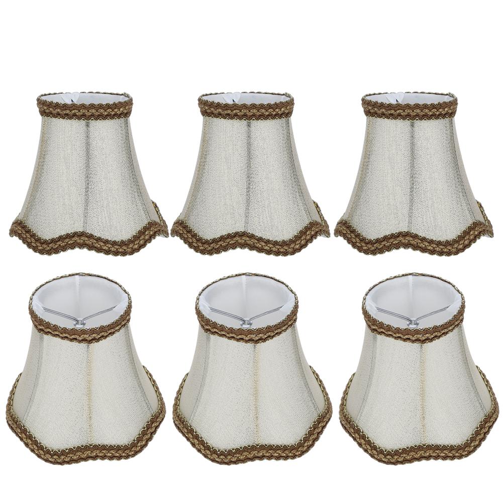 6Pcs Desktop Table Lamp Cover Fabric Lampshade Accessory for E14 Chandelier Light Bulb