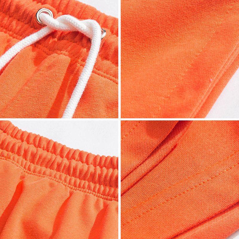 Men's Summer Pure Color Simple Drawstring Athleisure Shorts Men's Fashion Brand All-Matching Couple Loose Straight-leg Cropped Pants