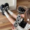Women  Dot Socks Harajuku Streetwear Middle Tube Socks Moon Star Print Sweet Girls JK Lolita Kawaii Cute Socks