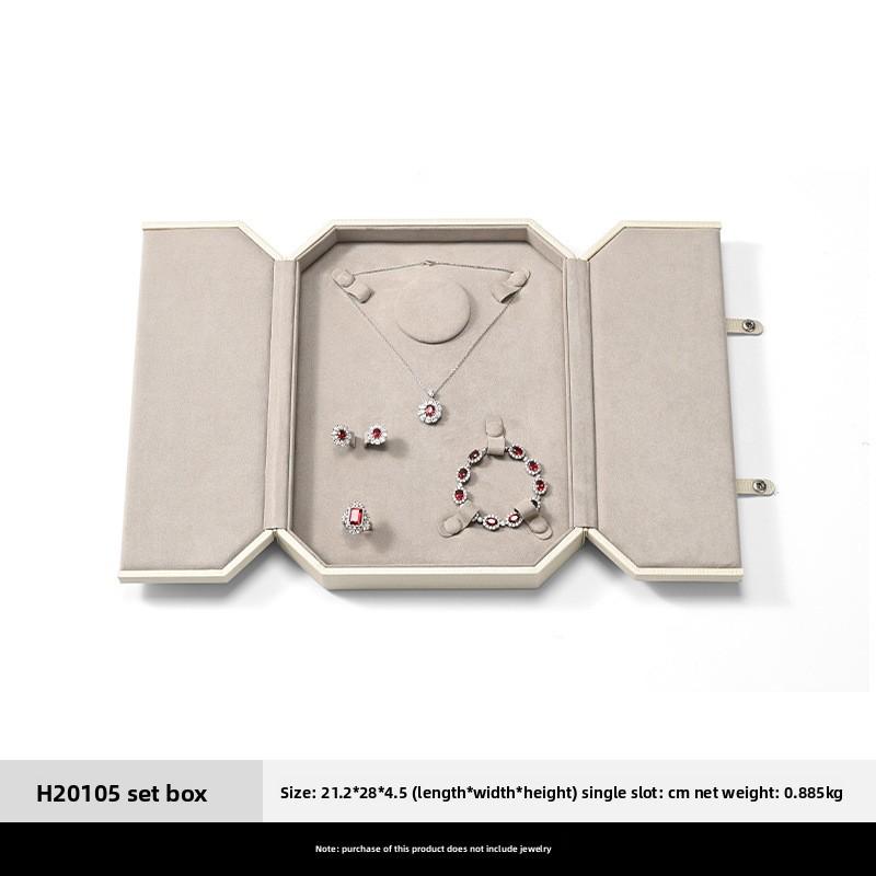 

Bi-Fold Snap Button Jewelry Box, Ring Necklace Earring Bangle Set Case, Luxury Gift Box .