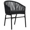 VidaXL Chaises de jardin 2 pcs Noir Rotin PVC