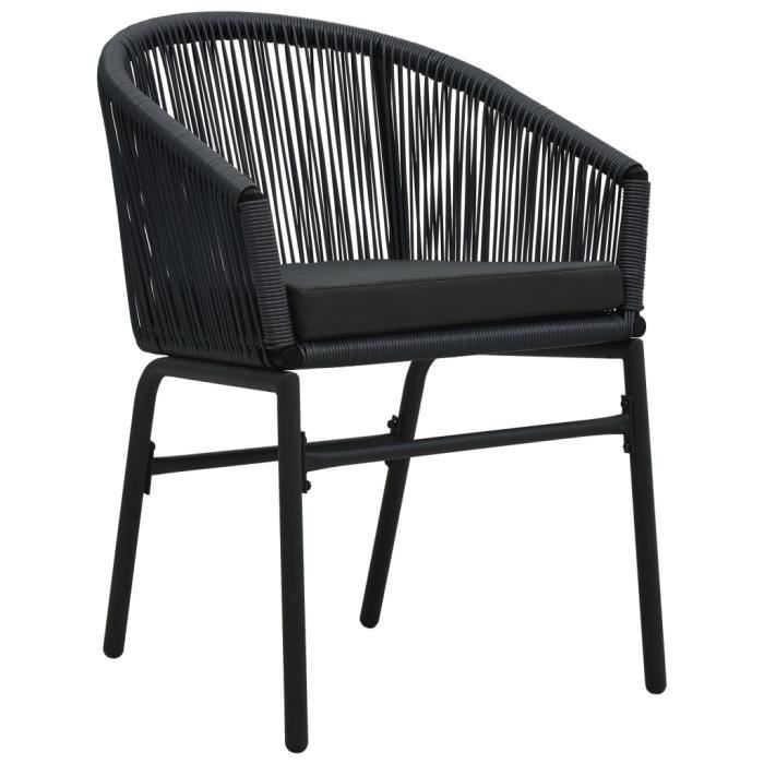 VidaXL Chaises de jardin 2 pcs Noir Rotin PVC